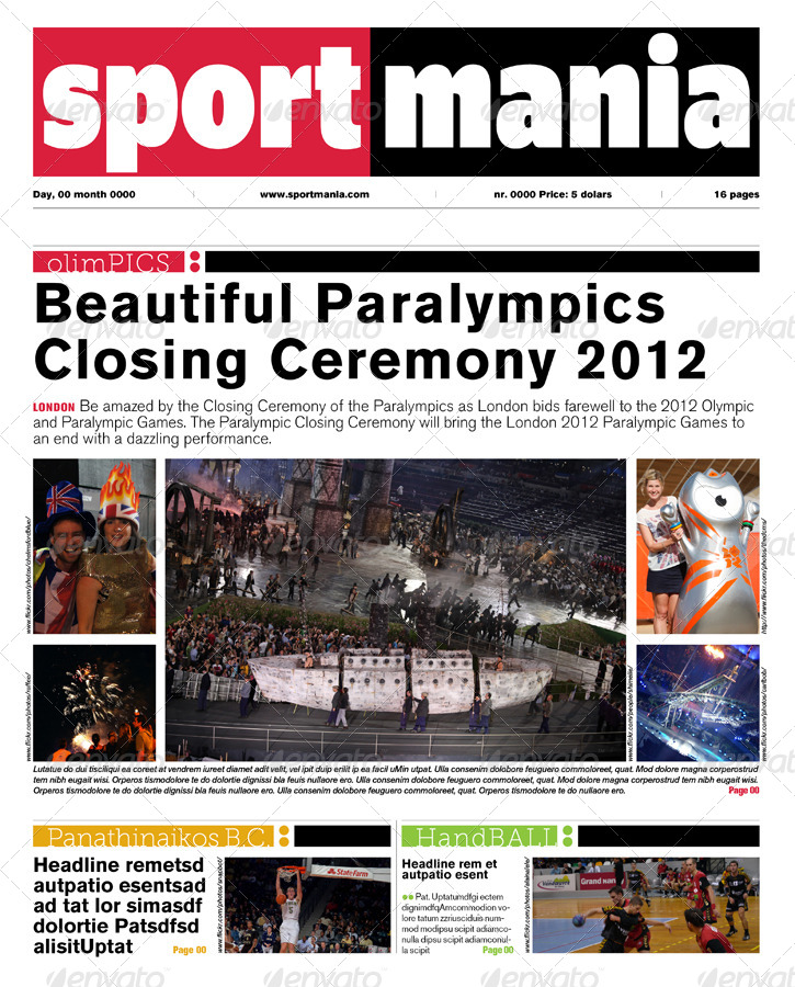 40 Pages Sport Supplement For Newspaper, Print Templates GraphicRiver